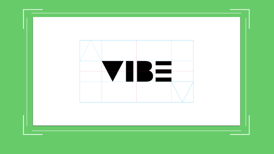 Lime green background with a white photo and a black sketched vibe logo.