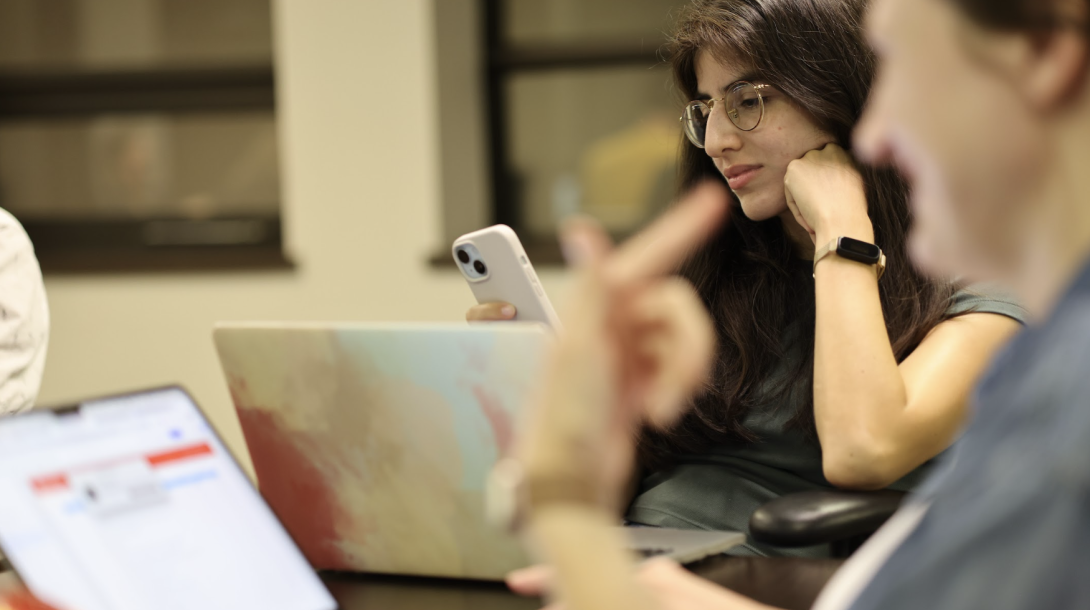 Woman holding phone