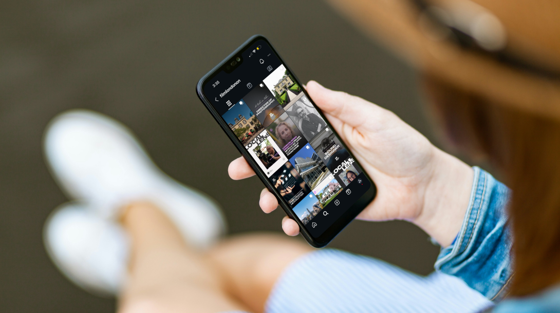 film london instagram account viewed on uphone