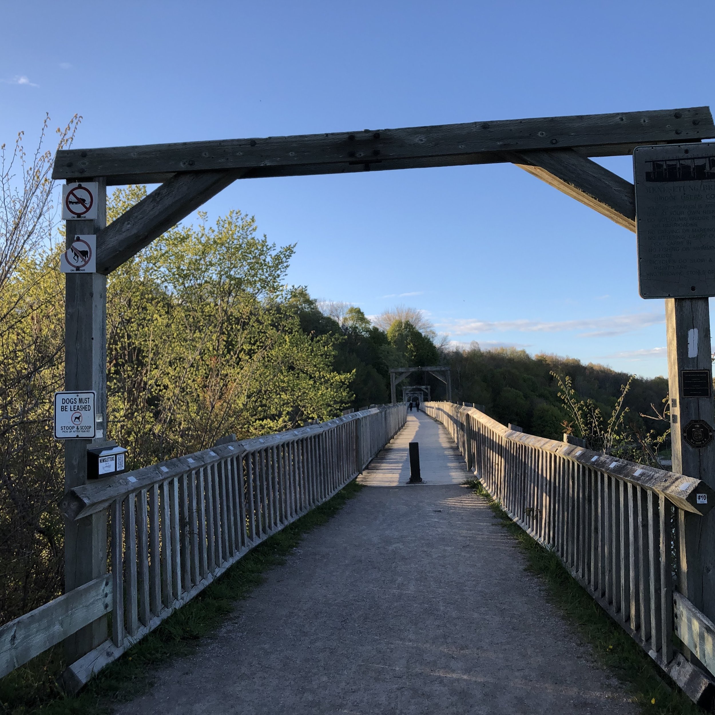 "Menesetung Bridge in Goderich, Ontario."