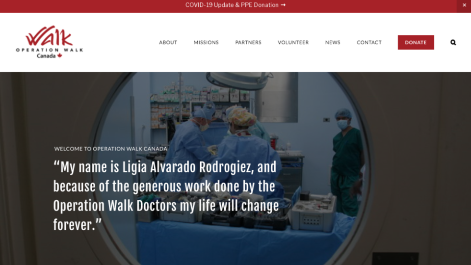 Operation Walk Welcome Page