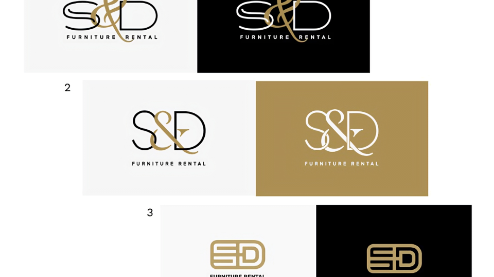 A Mockup of the new S&D furniture rental logo concepts