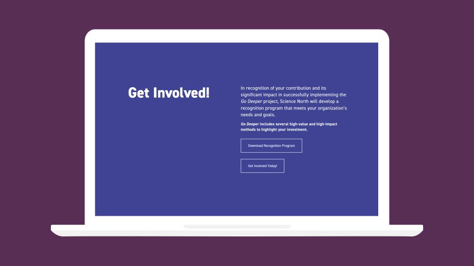 a call to action section on the website on a laptop screen