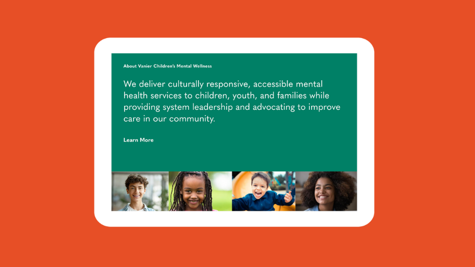 Vanier website on tablet