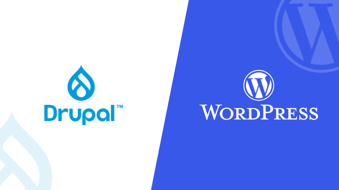 Drupal and wordpress logos