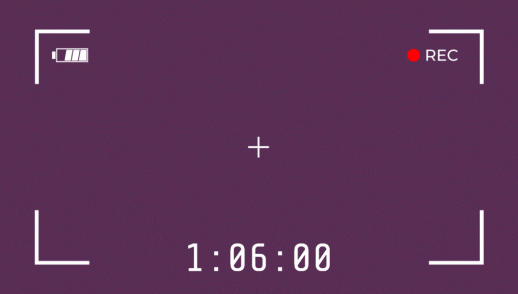 A camcorder recording overlay over top of a purple background