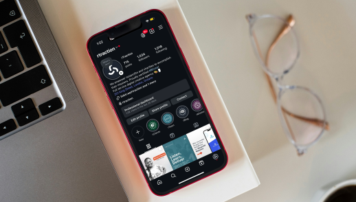 iphone open to rTraction's instagram page